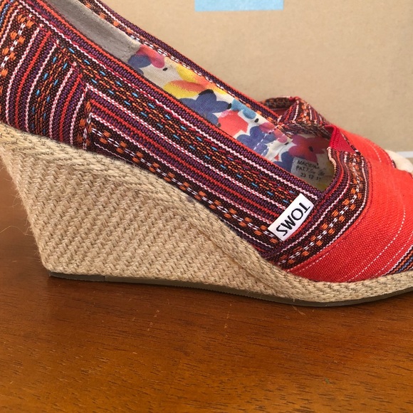 Toms printed espadrille wedges - Picture 3 of 5